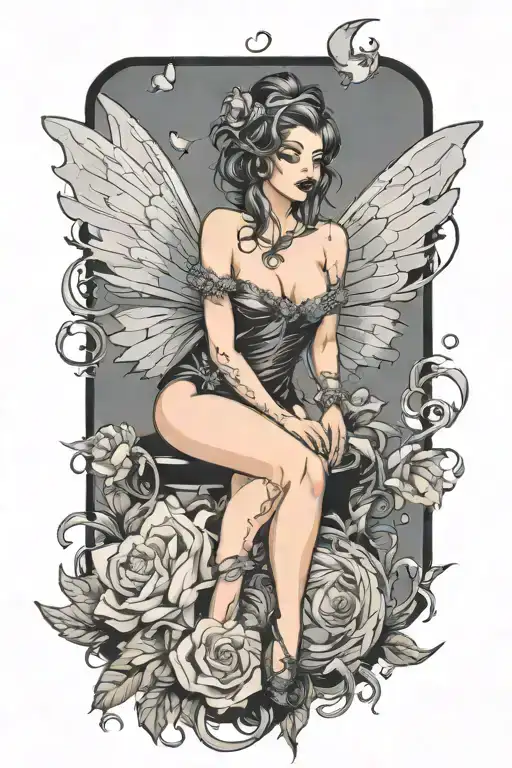 Ypunh Pinup Fairy Modern Fantasy Style Minimal Background