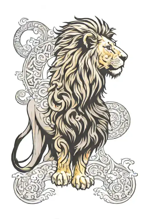 Lion With An Elephant