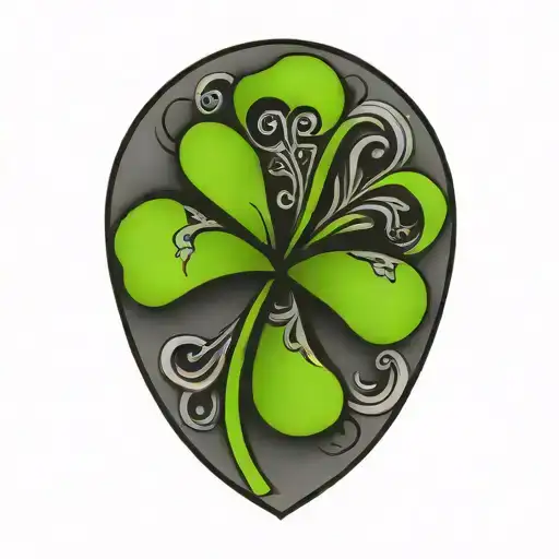 Celtic Four Leaf Clover Tattoo Inspired Design