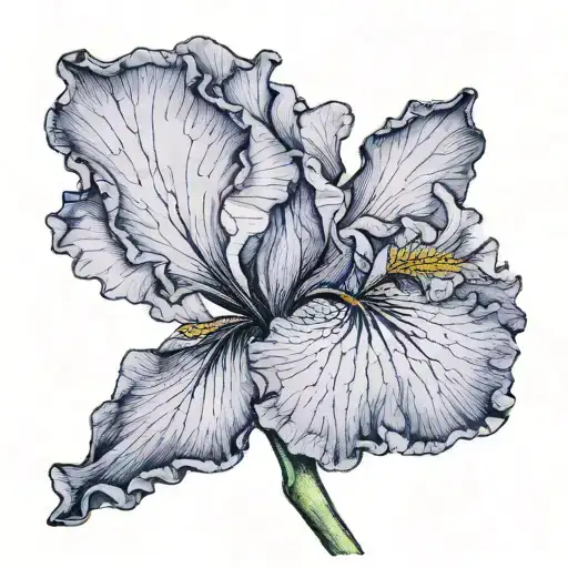 Iris Flower With Stem