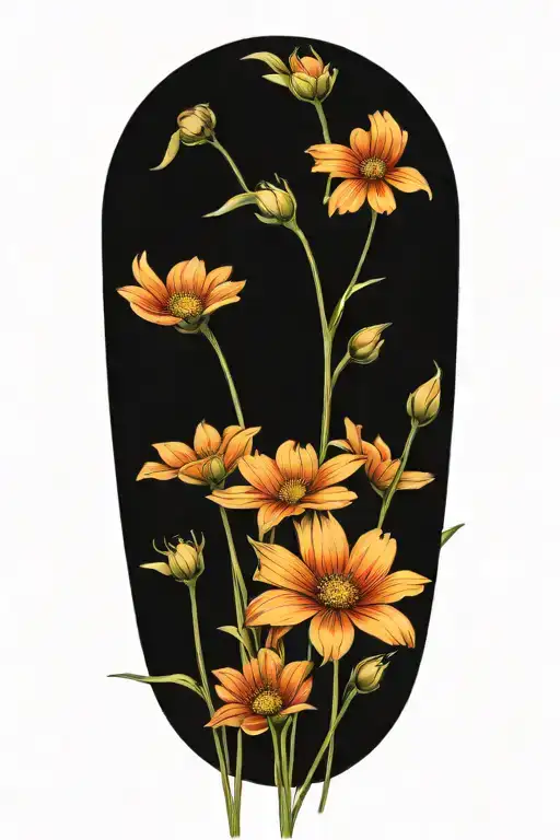 Daisys Cosmos Flowers No Background Black