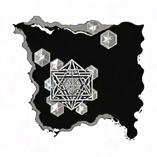 Metatrons Cube With Platonic Solids Full Sleeve