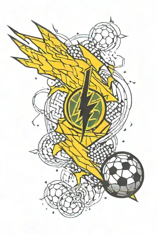 Lightning Icon With Brasil Football Theme Sleeve