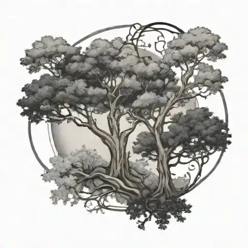 Two Separate Trees Growing Together Davinci Circle