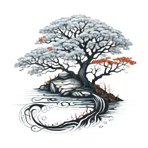 A Winding River With A Rowan Tree Beside It