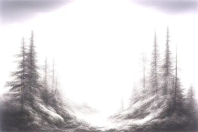 Massive Forest Landscape With Huge Moon In The Background