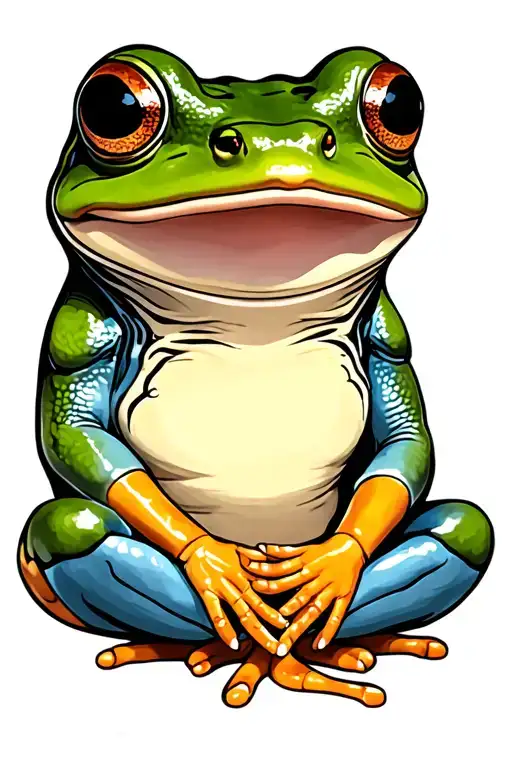 Meditating Frog Sitting
