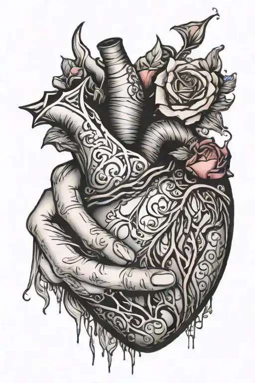 Female Hand Wrapped Around A Heart