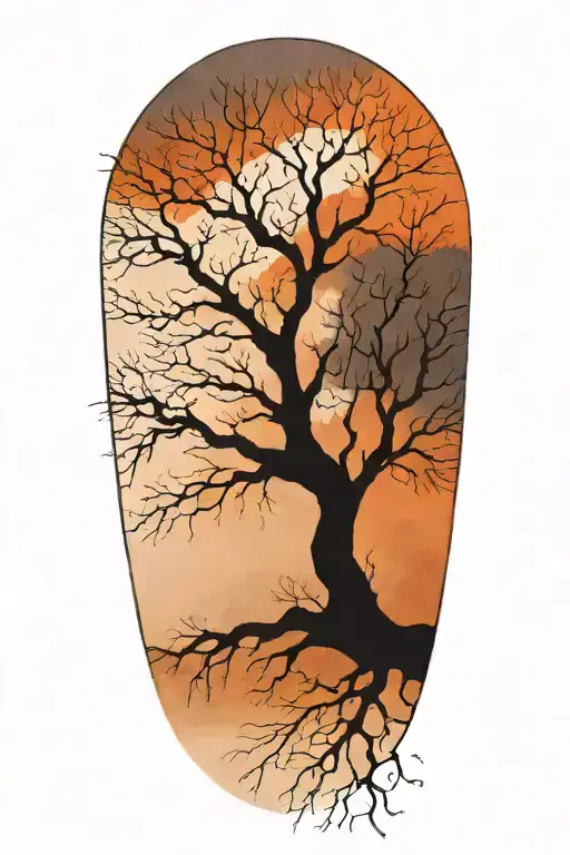 A Tree That Has One Side In Winter And The Other In Spring