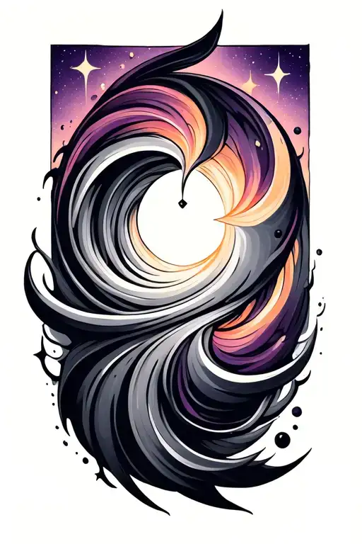 Cricle Shape That Floats Apart Into Stars Swirls Underneath