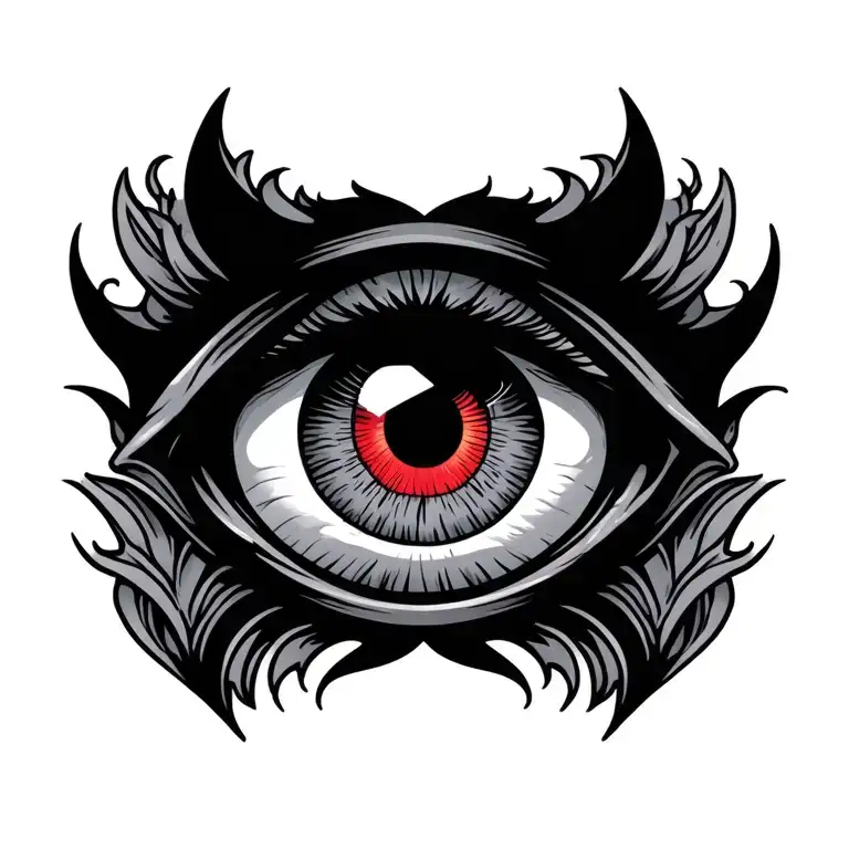 Men Evil Eye Chest Tattoo Design