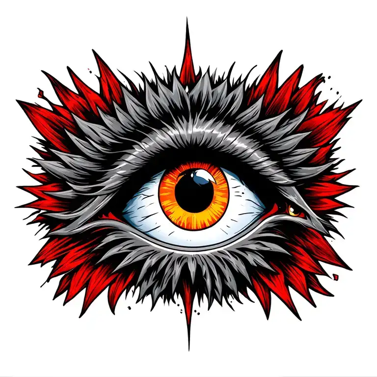 Men Evil Eye Chest Tattoo Design