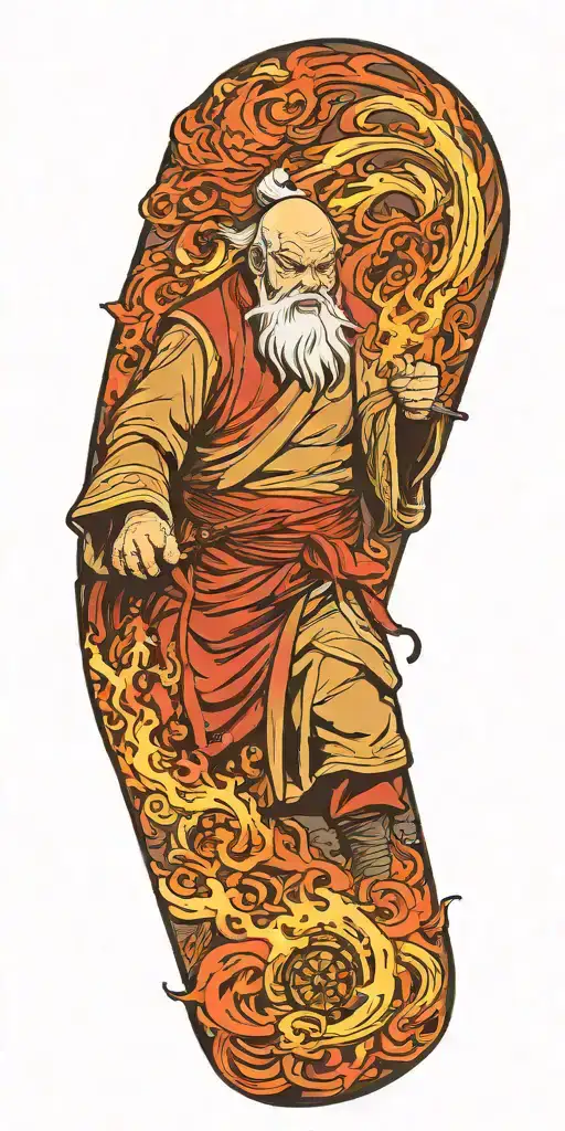 Uncle Iroh From The Last Airbender As A Mighty Firebender