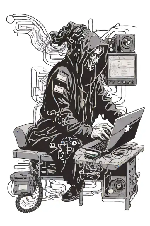 Hacker With Computer Code Flowing