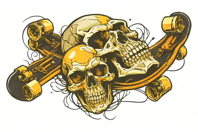 Skull And Skateboard