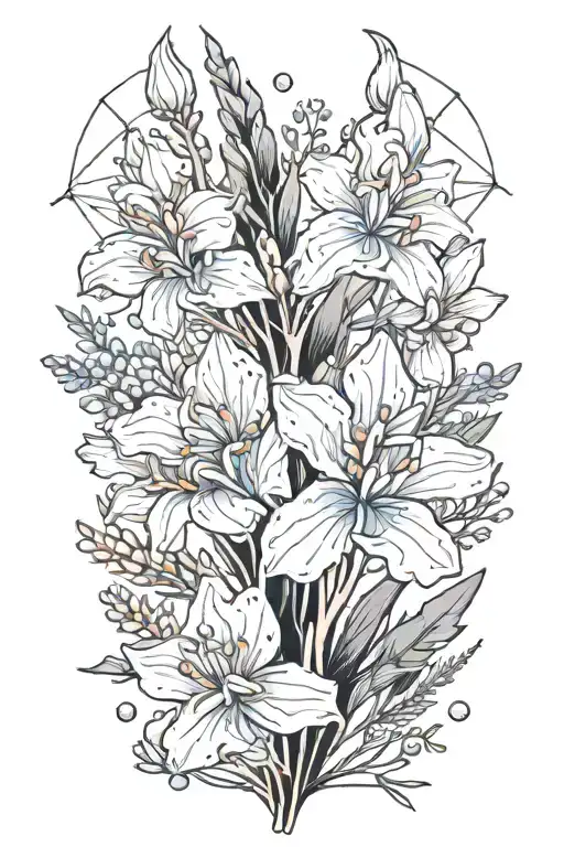 Ethereal Bluebonnets And Quartz Crystals Whimsical Pretty Minimal