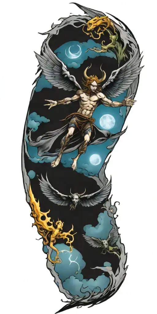 Inarius Flying Over Demons