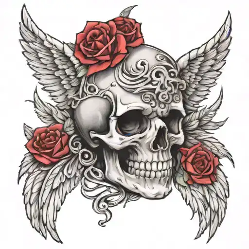 Skull Angel Wings