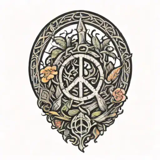 Peace Sign Intertwined With Jungle Scene