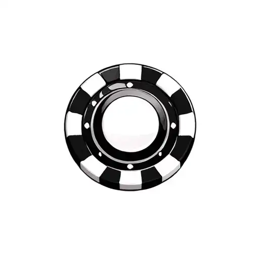 Poker Chip With Bowling Pins In The Background