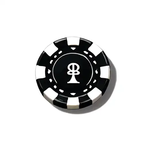 Poker Chip With Bowling Pins In The Background