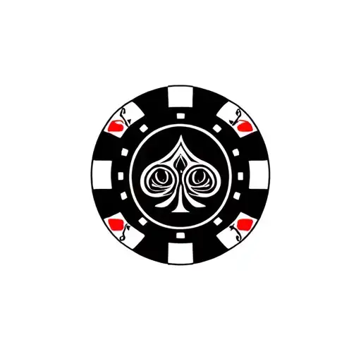 Poker Chip With Bowling Pins In The Background