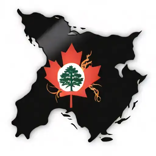 Canada And Italy Flag Inside Maple Leaf Intertwined