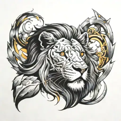 Lion Protects Precious Stone