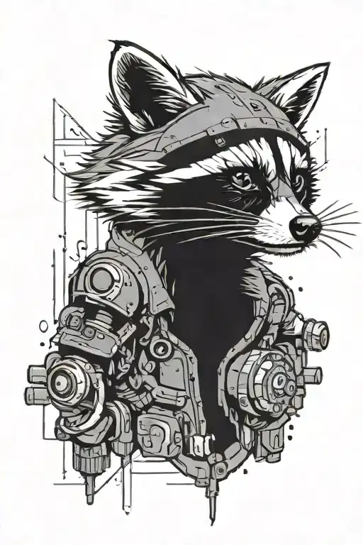 Raccoon Cyberpunk Style