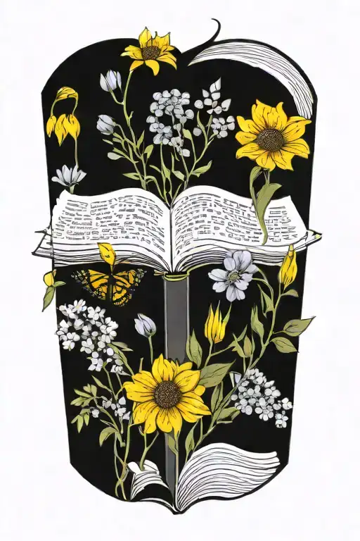 Book And Wildflowers