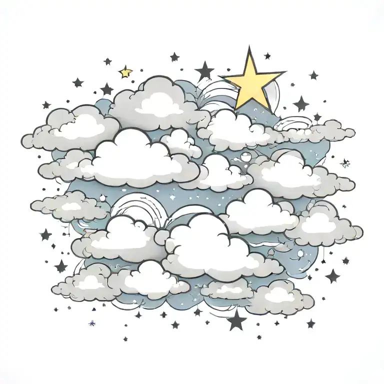 Clouds And Stars Night Sky