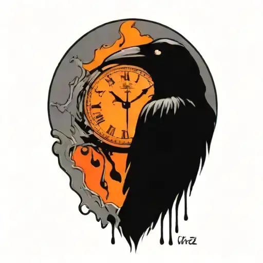 Crow Clock Melting