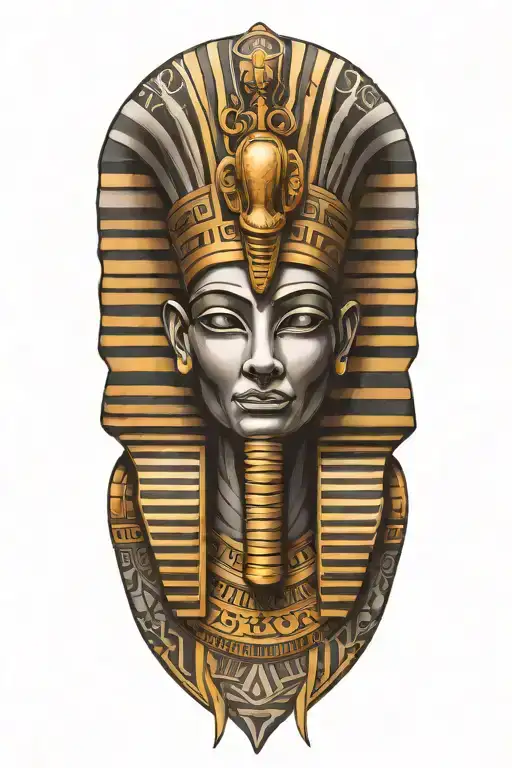 Pharaoh Tattoo On Upper Arm Sleeve