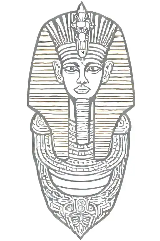 Pharaoh Tattoo On Upper Arm Sleeve