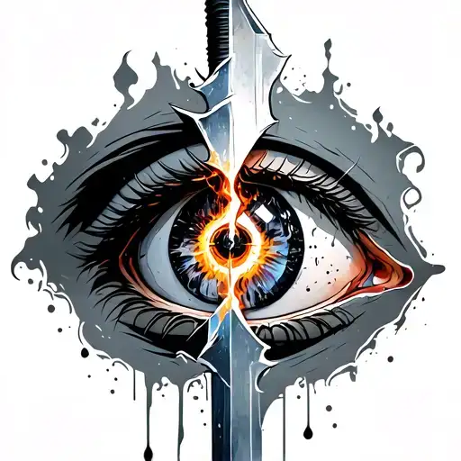 Eye With Broken Sword Through It