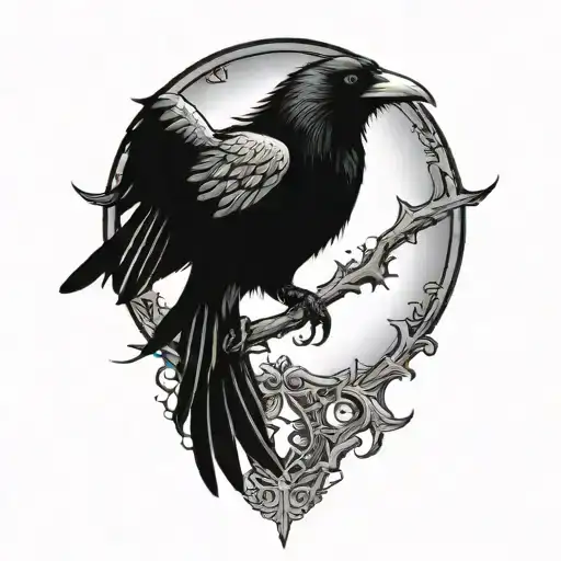 Gothic Crow Flying