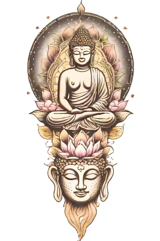 Buddha Lotus Galaxy Background