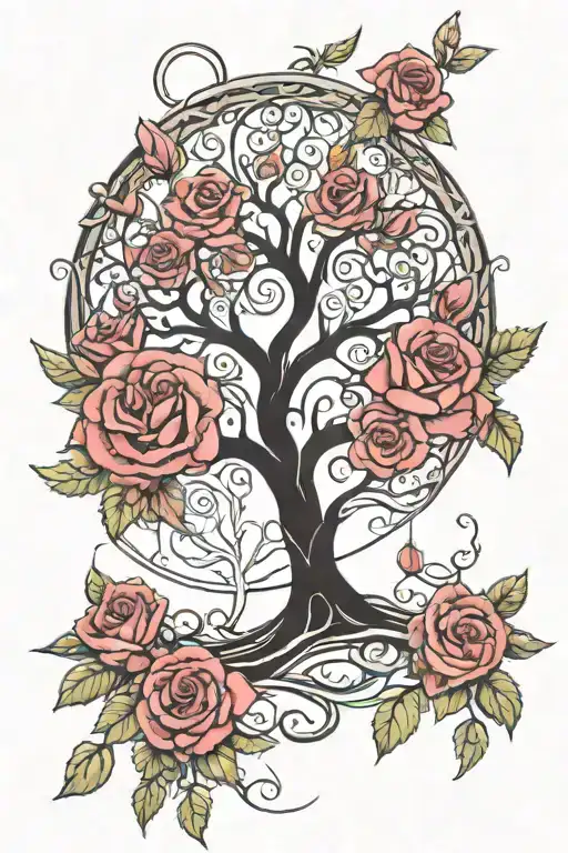 Tree Of Life With Roses