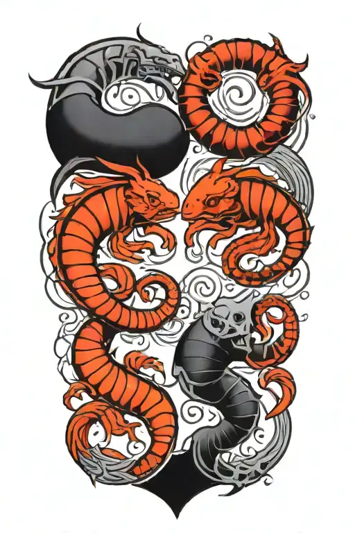 Pisces And Scorpio Zodiac Signs Floating