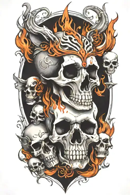 Animal And Skulls And Fire