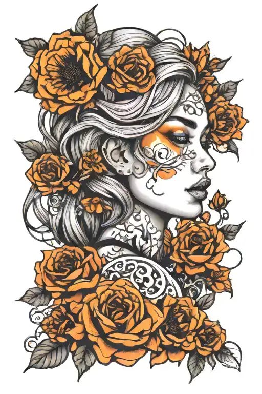 Overthinker Woman Flowers Fine Line