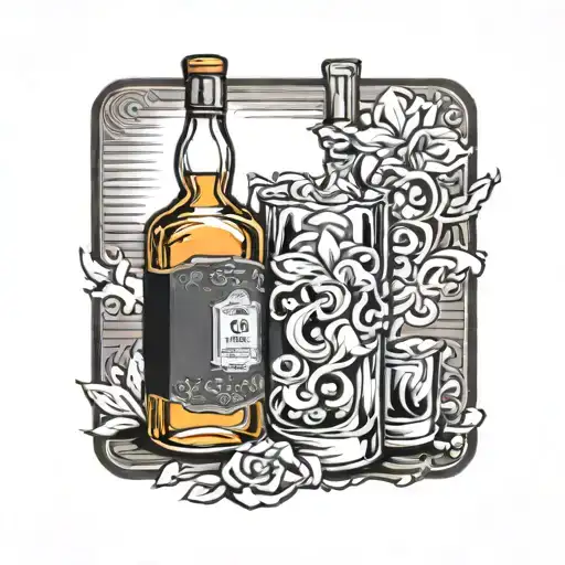 Whiskey Bottle And Glass