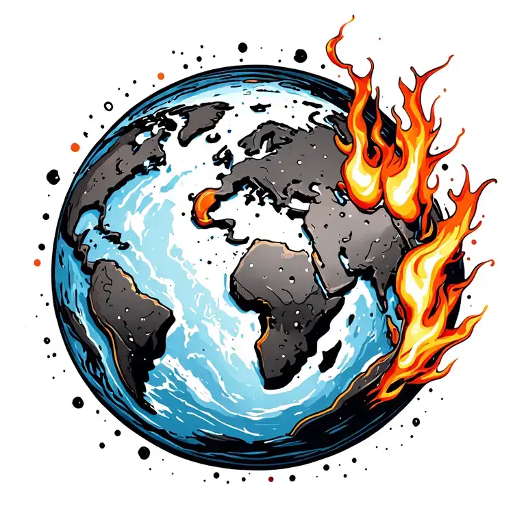 Planet Earth On Fire