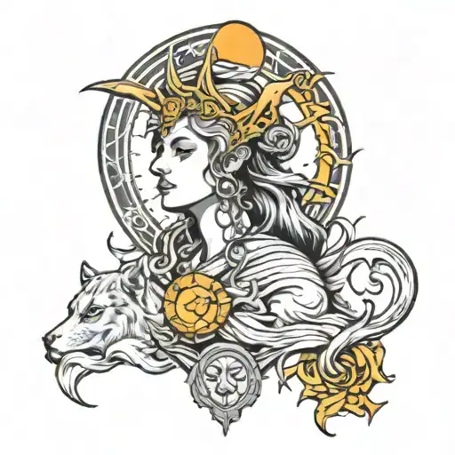 Hecate Goddess Moon Surrounded
