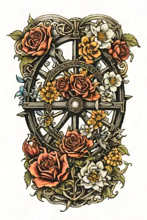 Birth Flowers November July January And April On Ship Wheel