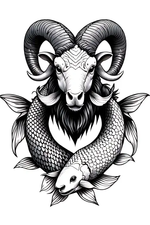 Ram With 2 Koi Fish Around It