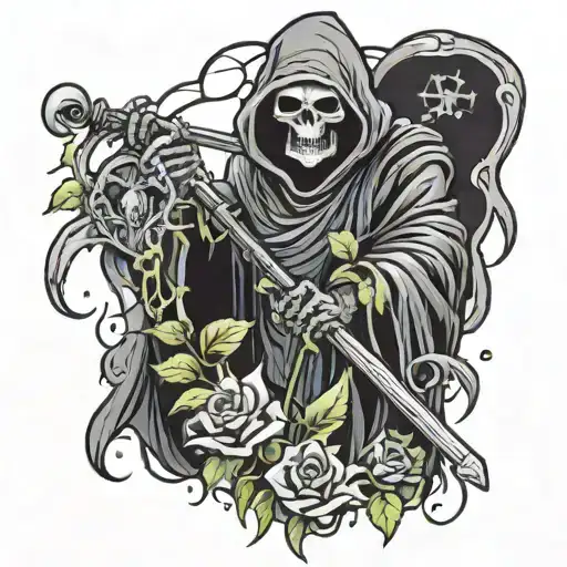 Grim Reaper Planting Flowers