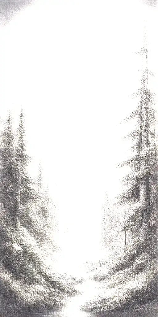 Massive Forest Landscape With Huge Moon In The Background