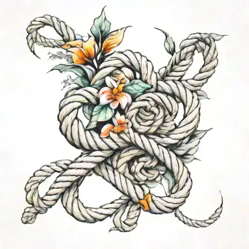 Nautical Rope Infinity Symbol With Birth Flowers Of November July January April