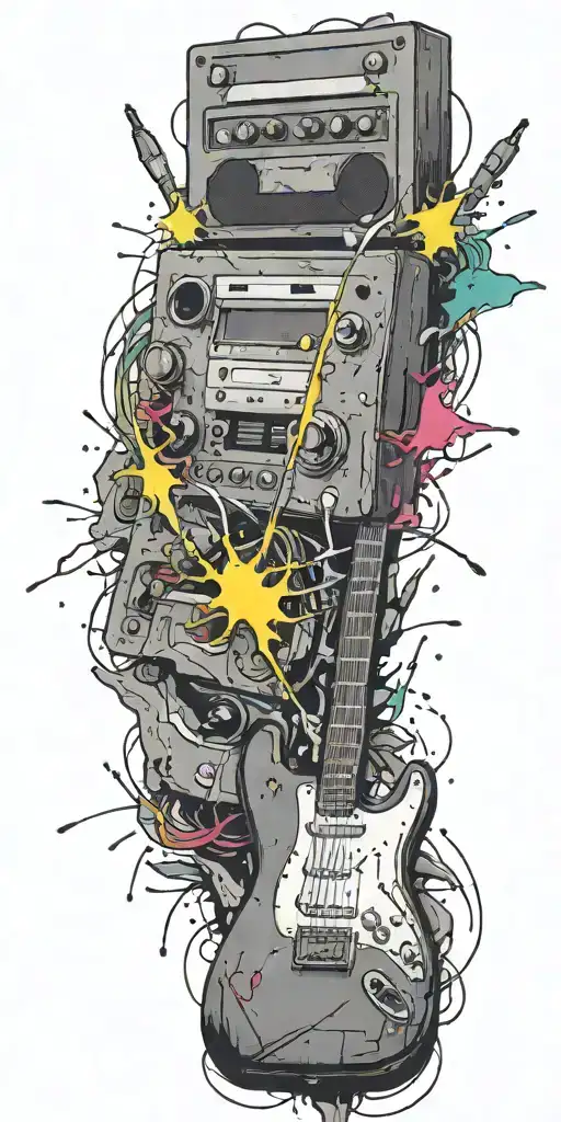 Explosive Devices Cassette Tape Guitar Bomb Exploding